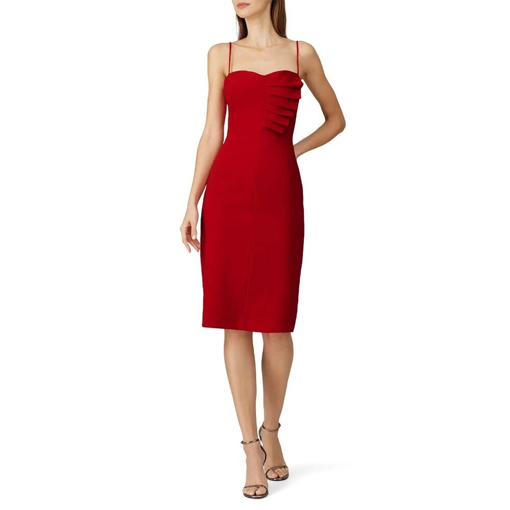 Black Halo Red Sleeveless Sheath Dress